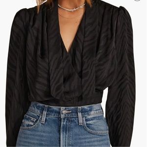 NWT The Joan Zebra Jacquard Blouse size S